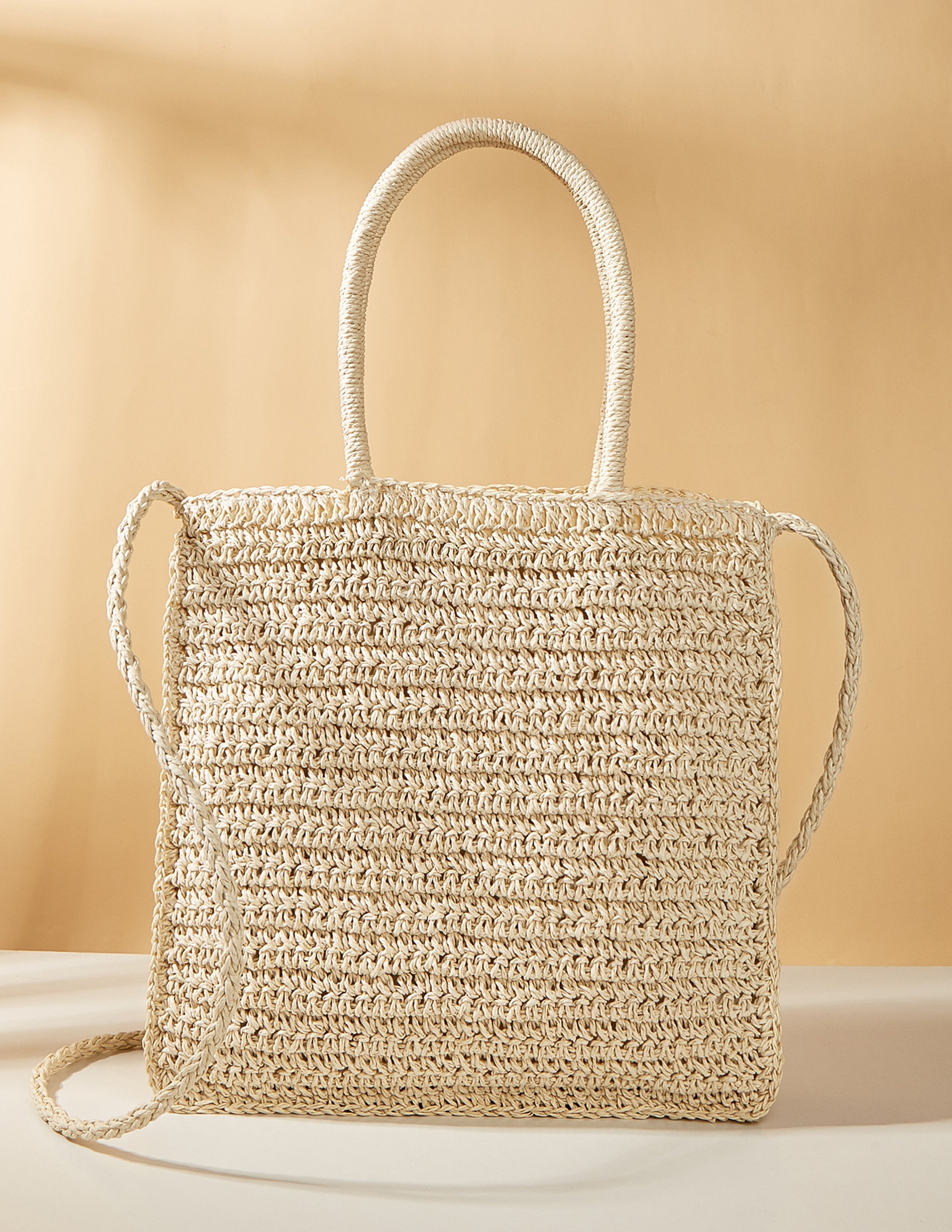 Colored Flower Woven Straw Bag