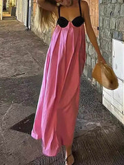 Exquisite Summer Sleeveless Backless Lace Up Maxi Dress