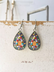 Colourful Teardrop Boho Earrings