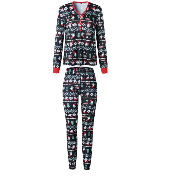 Cute Santa and Snowflake Print Family Matching Pajamas Sets