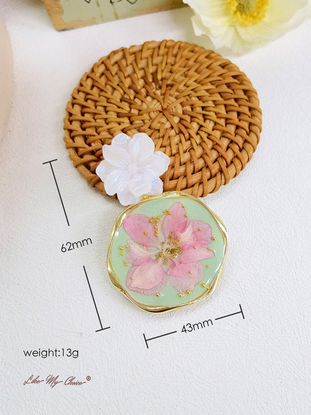 Larkspur Pressed Flowers Hair Pins