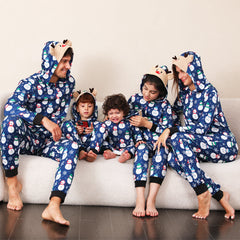 Blue Snowman Fmalily Matching Pajamas Onesies