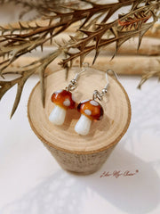 Boho Earrings - Cute Handmade Mushroom