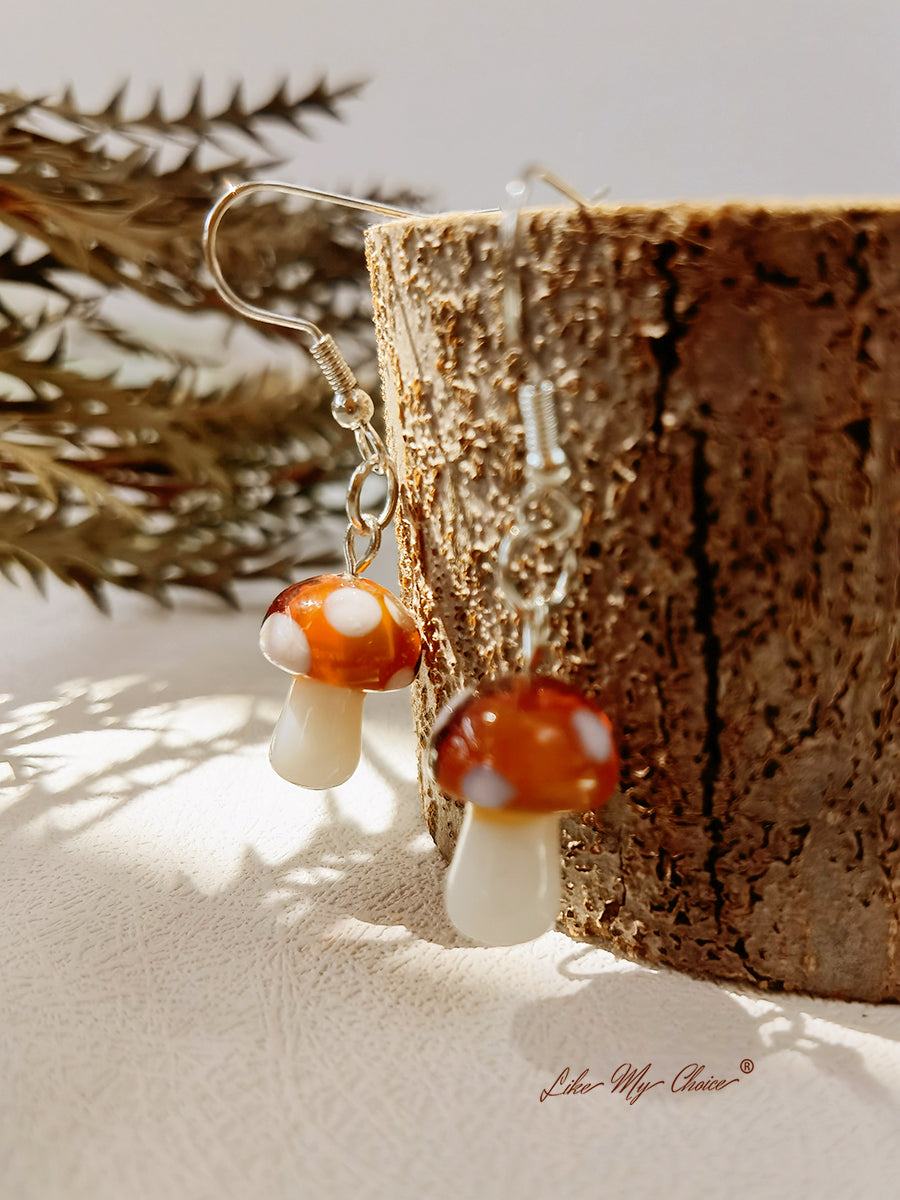 Boho Earrings - Cute Handmade Mushroom