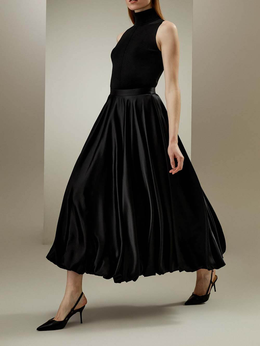 Elegant Classic Pleated Half-Length Snowflake Skirt