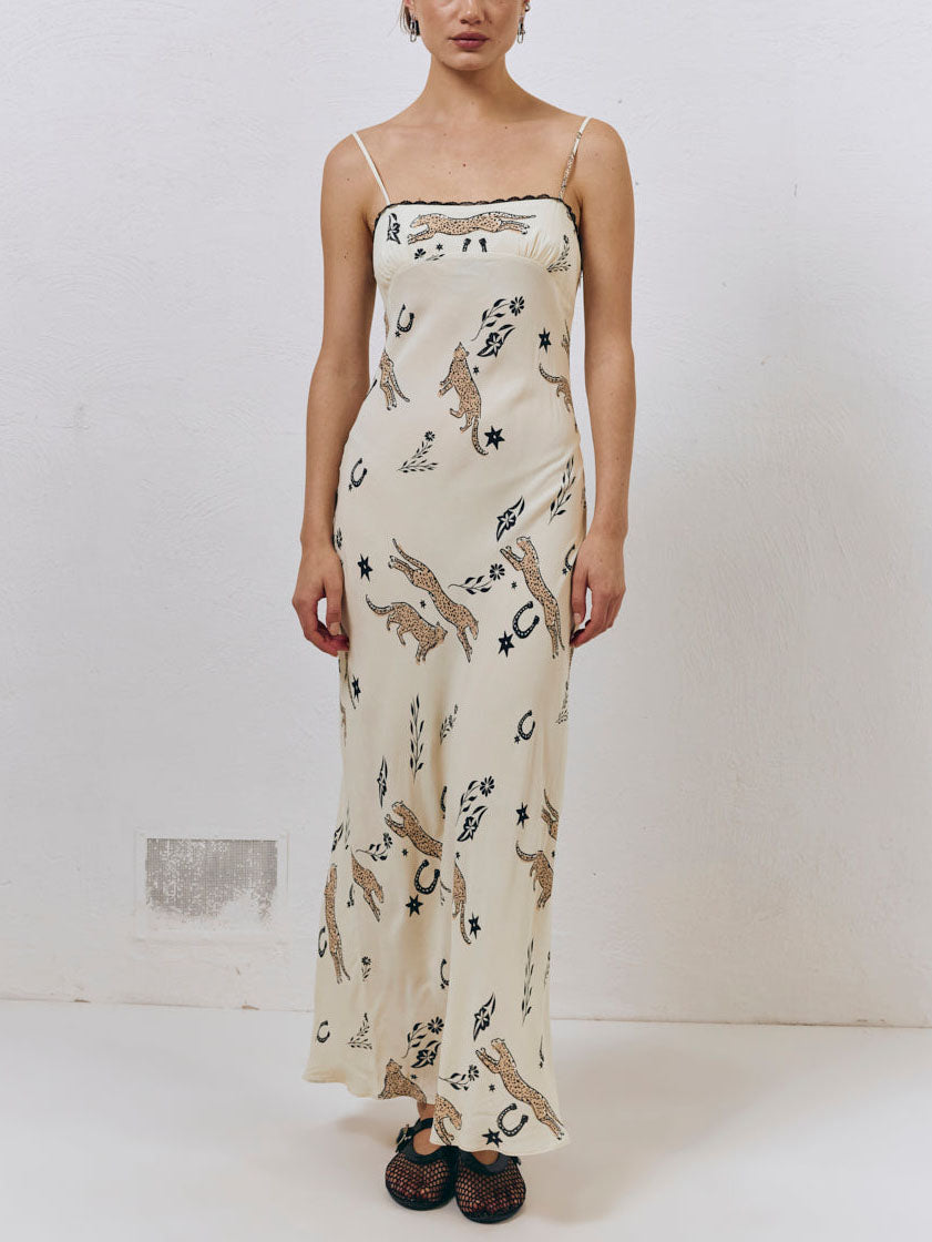 Animal Painting Exquisite Print Midi Dress