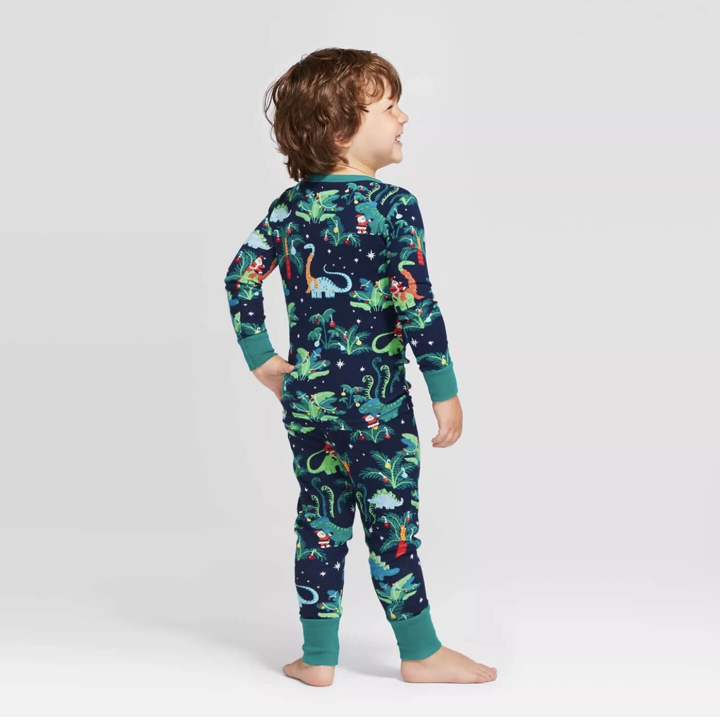 Christmas Dinosaur Patterned Family Matching Pajamas Sets (with Pet Dog Clothes)