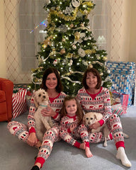 Cute Christmas Tree and Bear Pattern Family Matching Pajamas Set