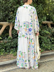 Elegant Narcissus Printed Oversized Dress