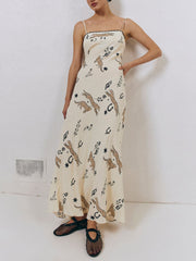 Animal Painting Exquisite Print Midi Dress