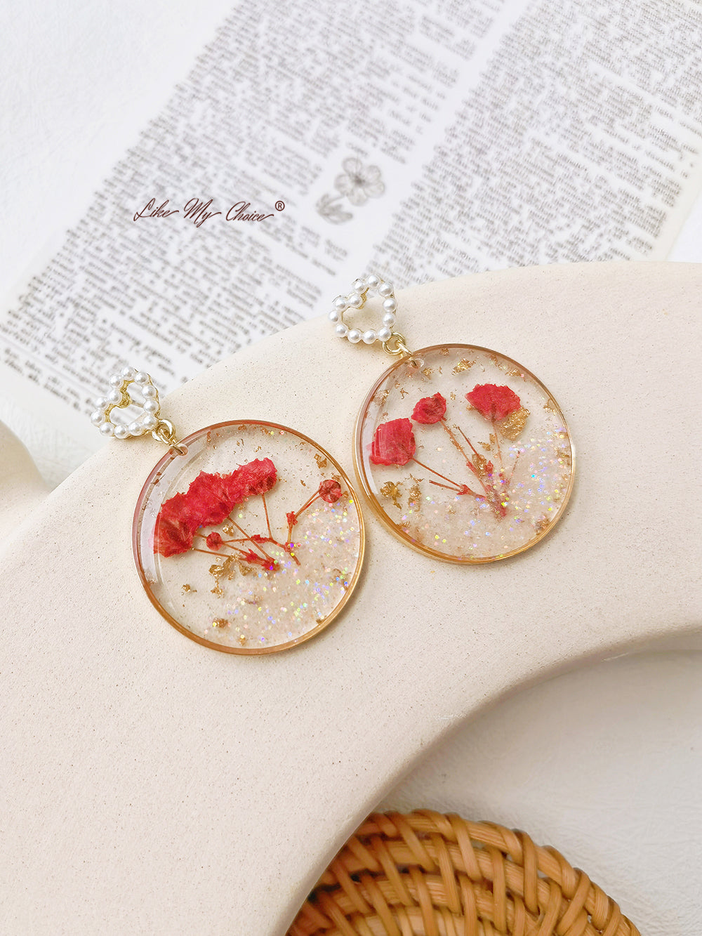 Cosmos Flowers Colorful Sequin Earrings