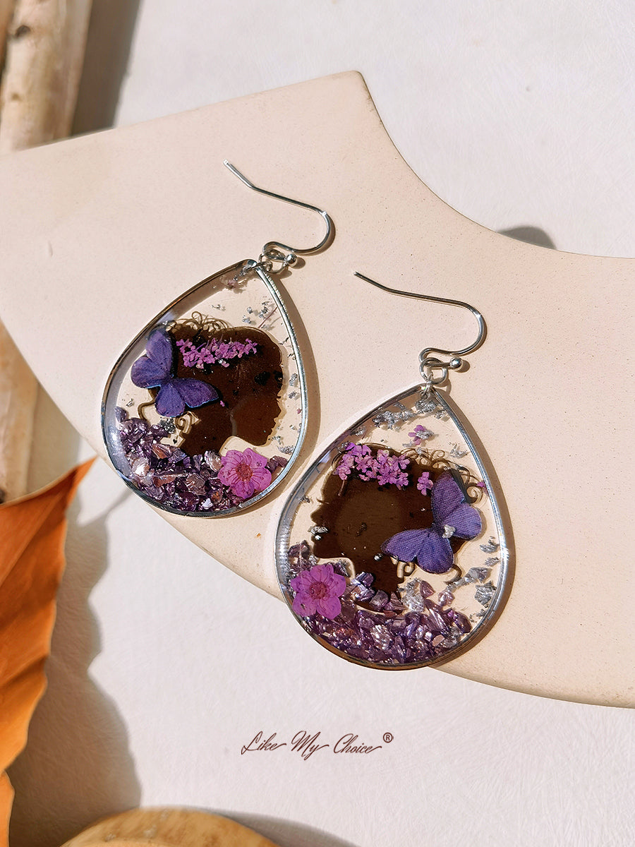 Colorful Flower Epoxy Butterfly Beauty Earrings