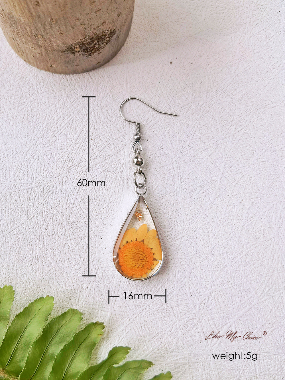 Autumn Garden Flower Embossed Drop Earrings