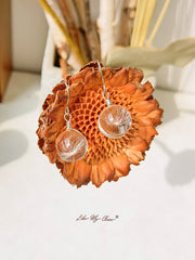 Dandelion Crystal Ball Pendant Earring