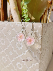 Cherry Blossom Earring Glass Ball Floral Nature Dangl