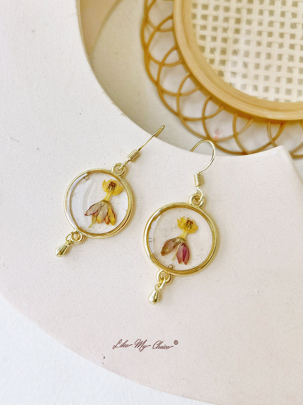 Dancing Orchid Flower Earrings