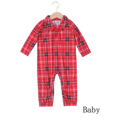 Christmas red checked printed shirt parent-child suit (with Pet Dog Clothes)