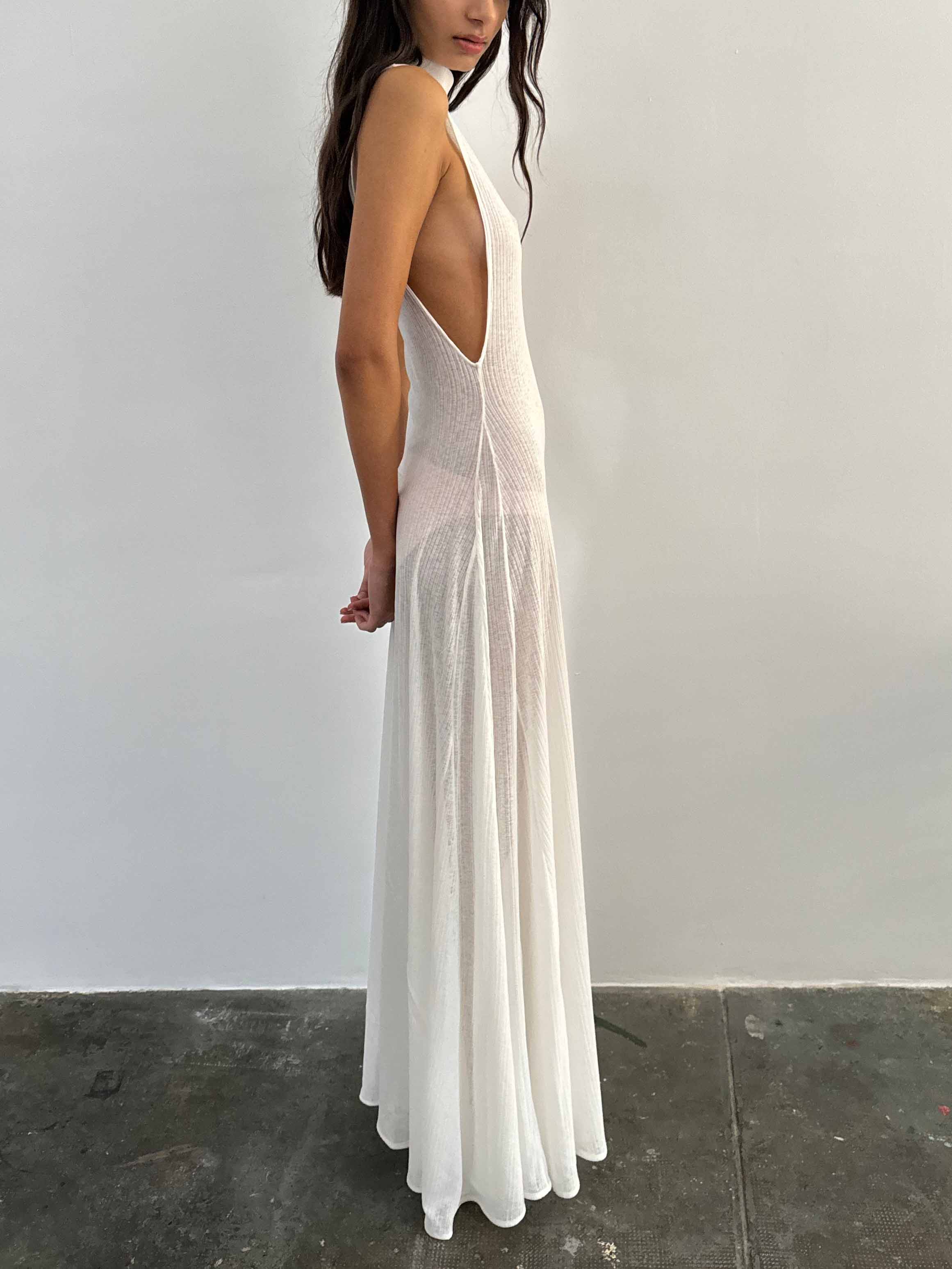 Elegant High Neck Sleeveless Maxi Dress