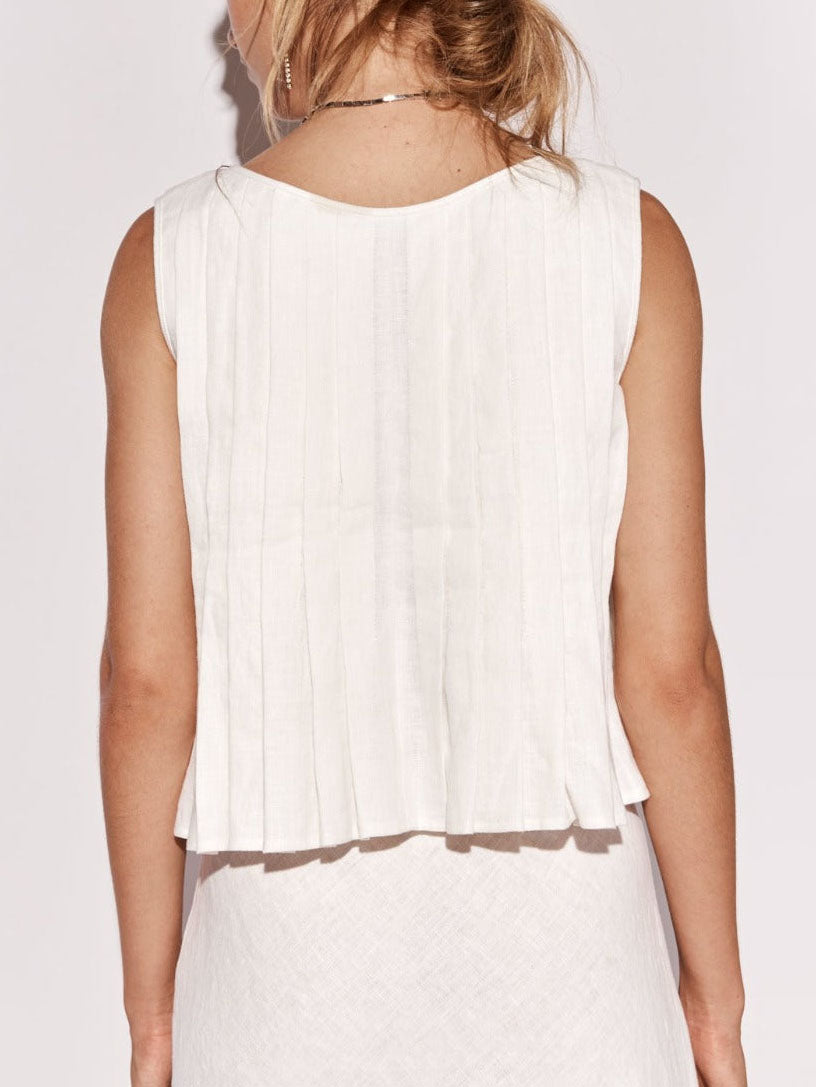 Fashion Sleeveless Vest Pleated Top