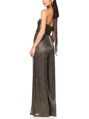 Elegant Halterneck Pleated Jumpsuit