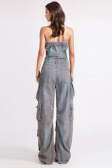 Dirty Denim Jumpsuit - Dark Blue