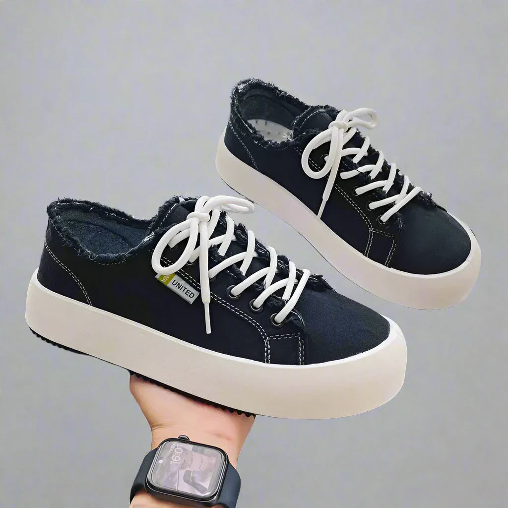 Canvas Men's Casual Lace-Up Platform Sneakers Plimsolls