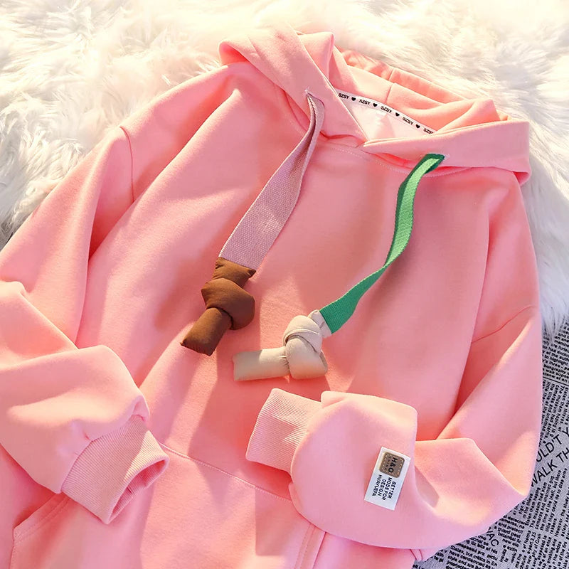 Blissful Pastel Pink Hoodie: Women's Soft Comfort Collection