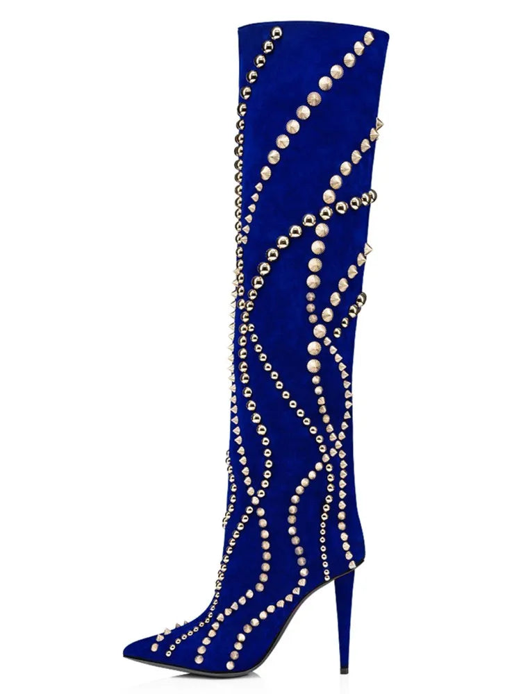 Christian Louboutin Inspired Blue Stud Boots