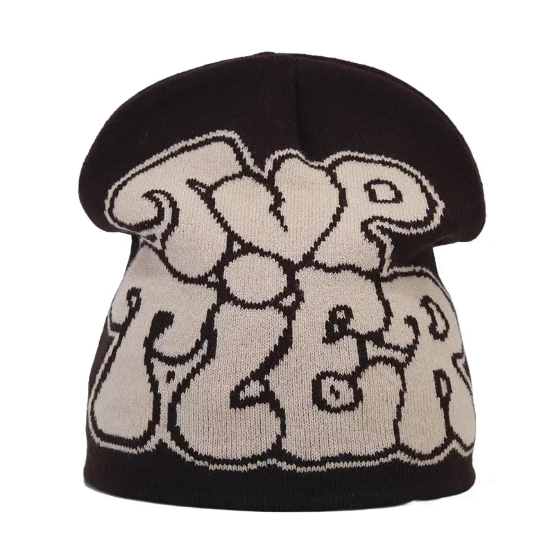 Kanye Letter Knitted Beanie: Unisex Hip Hop Hat