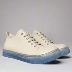 Round Toe Shoes: Unisex Blue Crystal Sole Sneakers