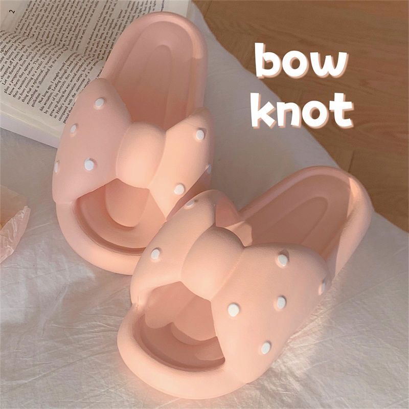 Bow Knot Beach Slides for Women