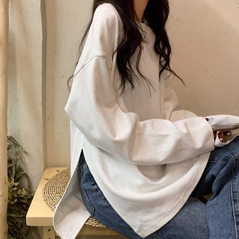 Oversized Long Sleeve T shirt Harajuku Style for Women