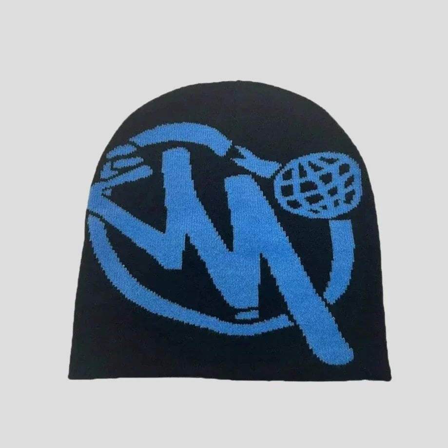 Wool Acrylic Warm Trendy Print Beanie