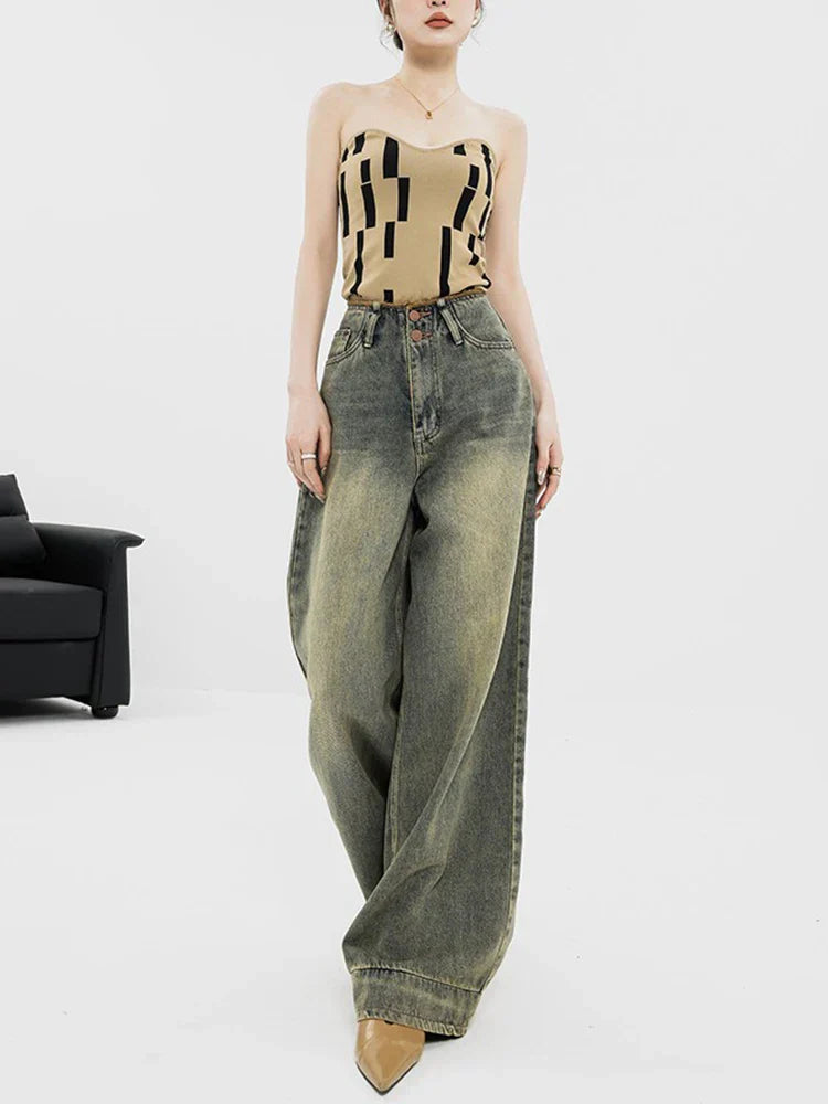 Baggy Jeans - Wide Leg, High Rise for Women