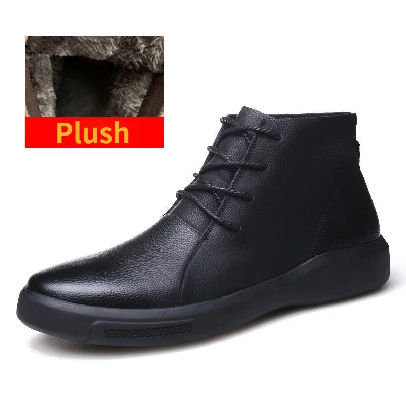 Leather Retro Motorcycle Boots - Classic Chelsea Style for Men