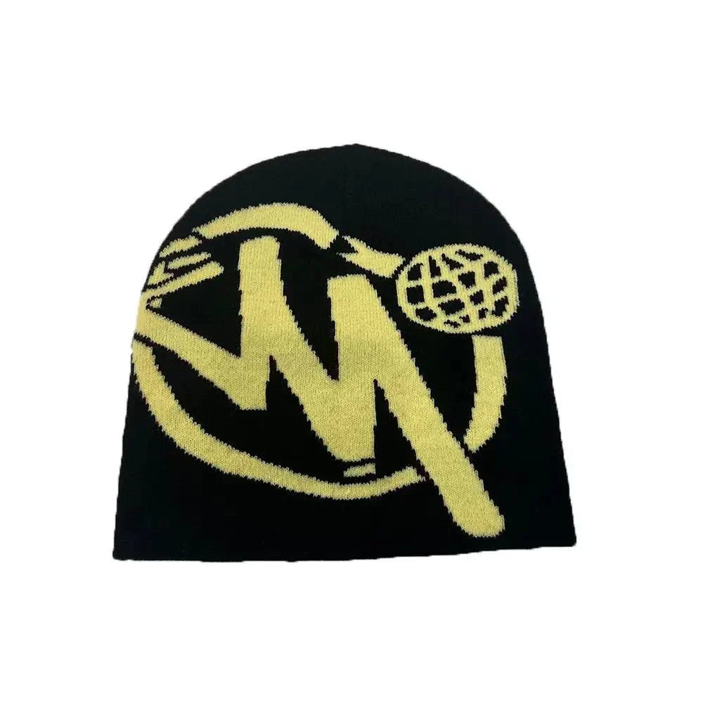 Wool Acrylic Warm Trendy Print Beanie