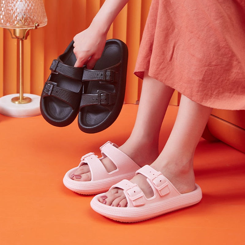 Two Strap Cloud Slippers Pillow Sandals for Women