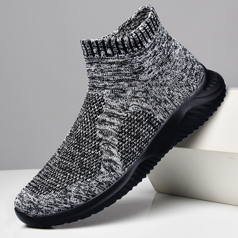 High Top Knit Air Mesh Sneaker Socks for Men