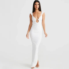 CUT OUT BACKLESS MAXI DRESS with BACK SLIT