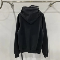 Black Hoodie Shark Zip-up Cotton for Men