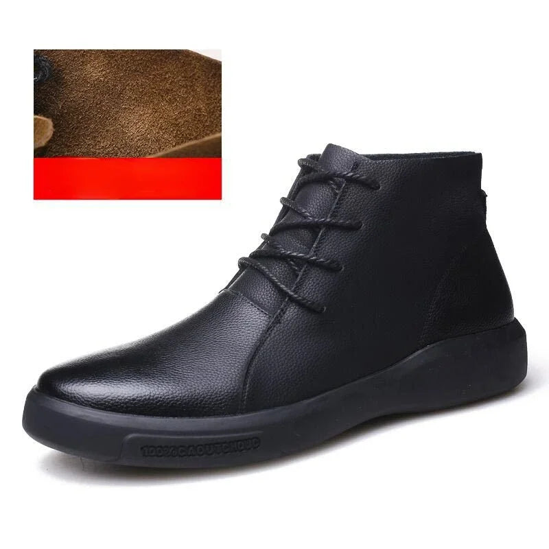 Leather Retro Motorcycle Boots - Classic Chelsea Style for Men