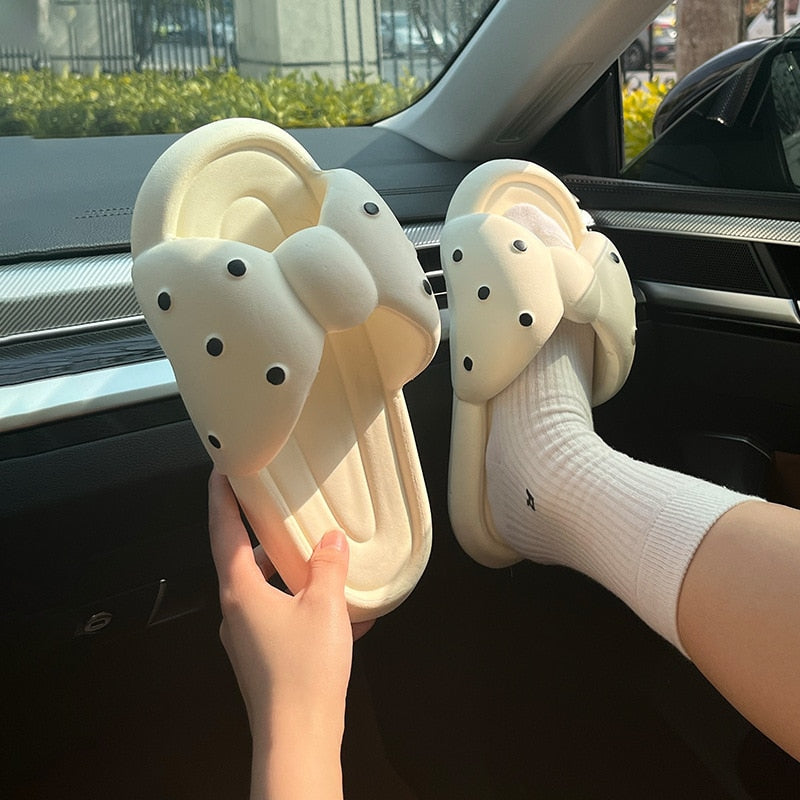 Bow Knot Beach Slides for Women