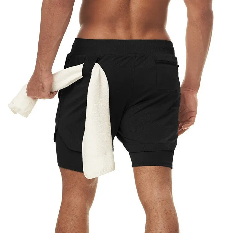 2-in-1 Running & Gym Mens Quick Dry Shorts