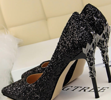 Clearance - Shine and Glitter High Heel Stiletto Pumps