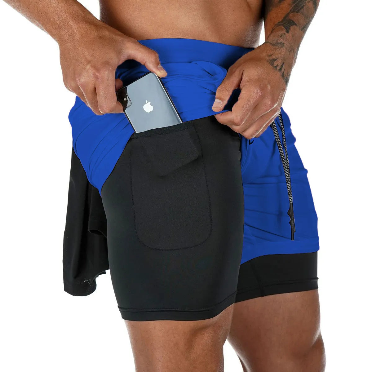 2-in-1 Running & Gym Mens Quick Dry Shorts