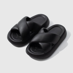 Cross Design Platform Slide Sandals for Women