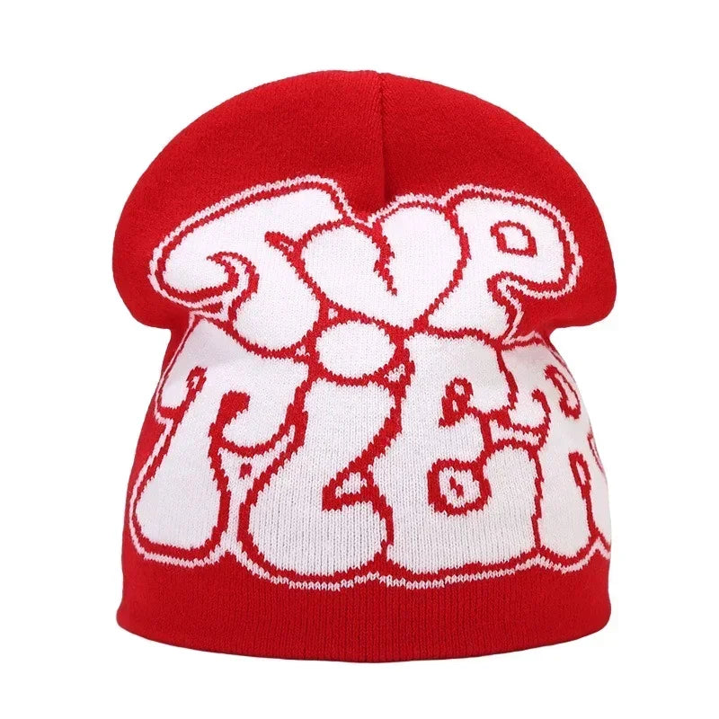 Kanye Letter Knitted Beanie: Unisex Hip Hop Hat