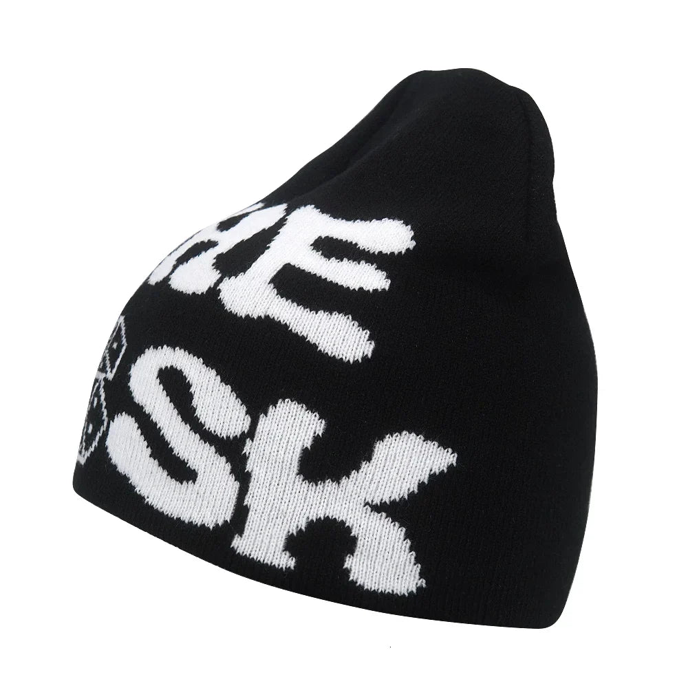 Kanye Letter Knitted Beanie: Unisex Hip Hop Hat