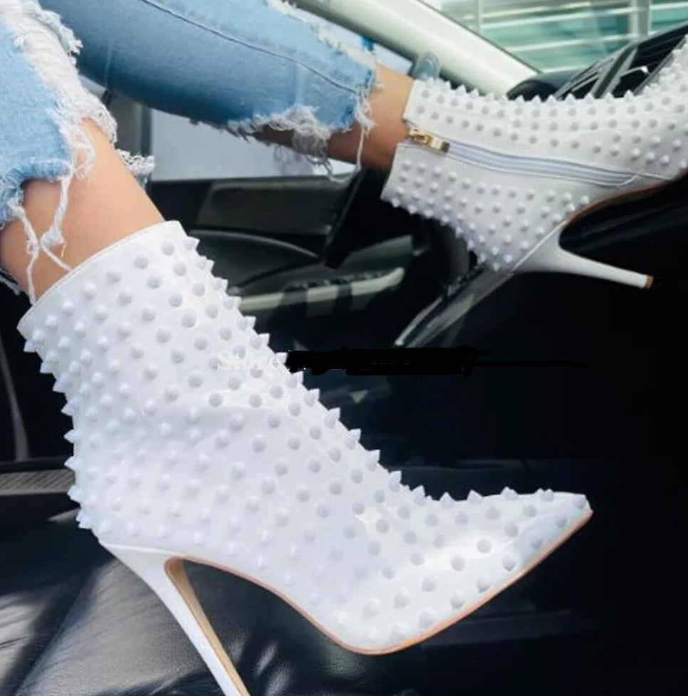 Christian Louboutin Inspired Stud Stiletto High Heel Boots