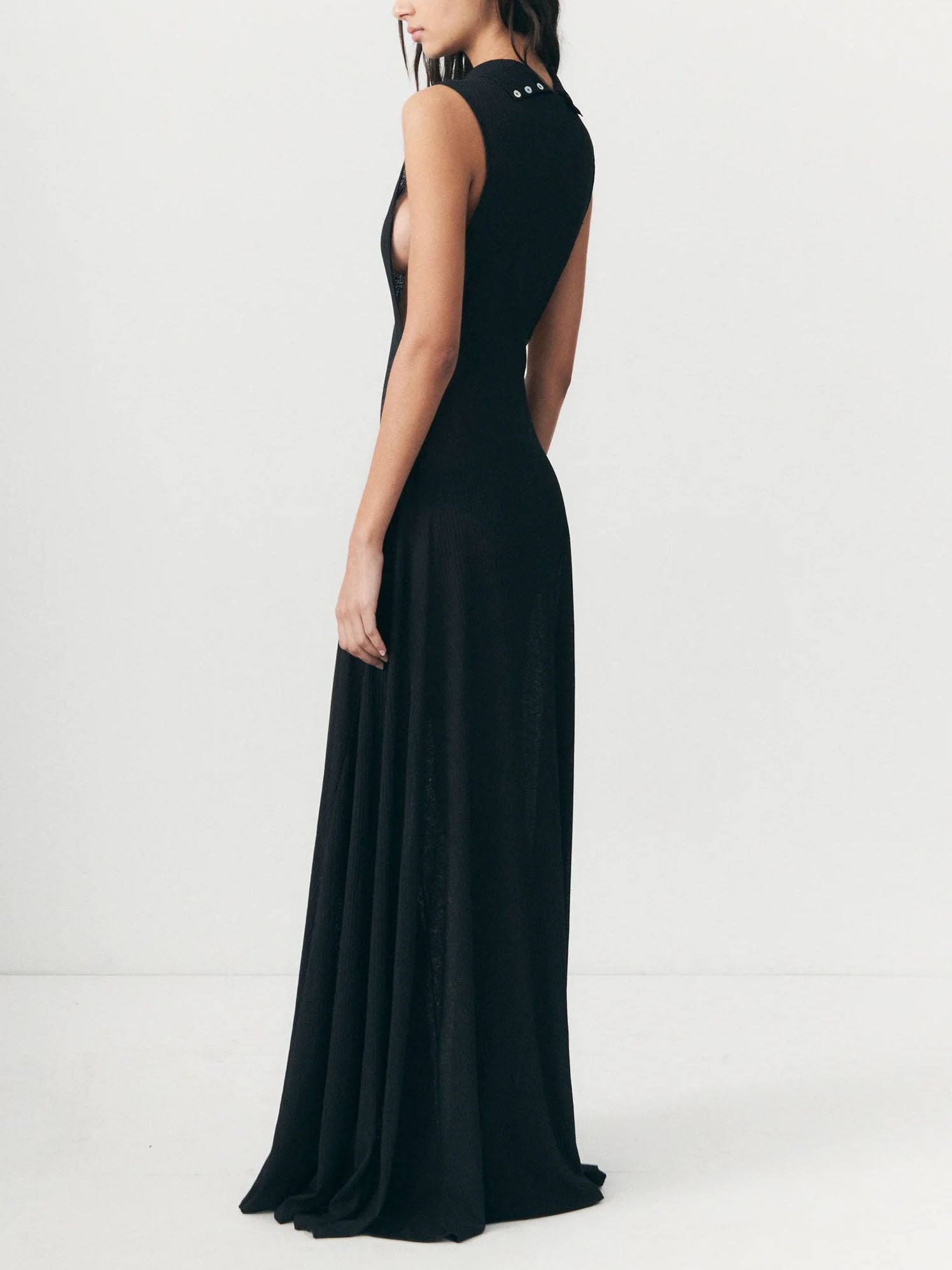 Elegant High Neck Sleeveless Maxi Dress